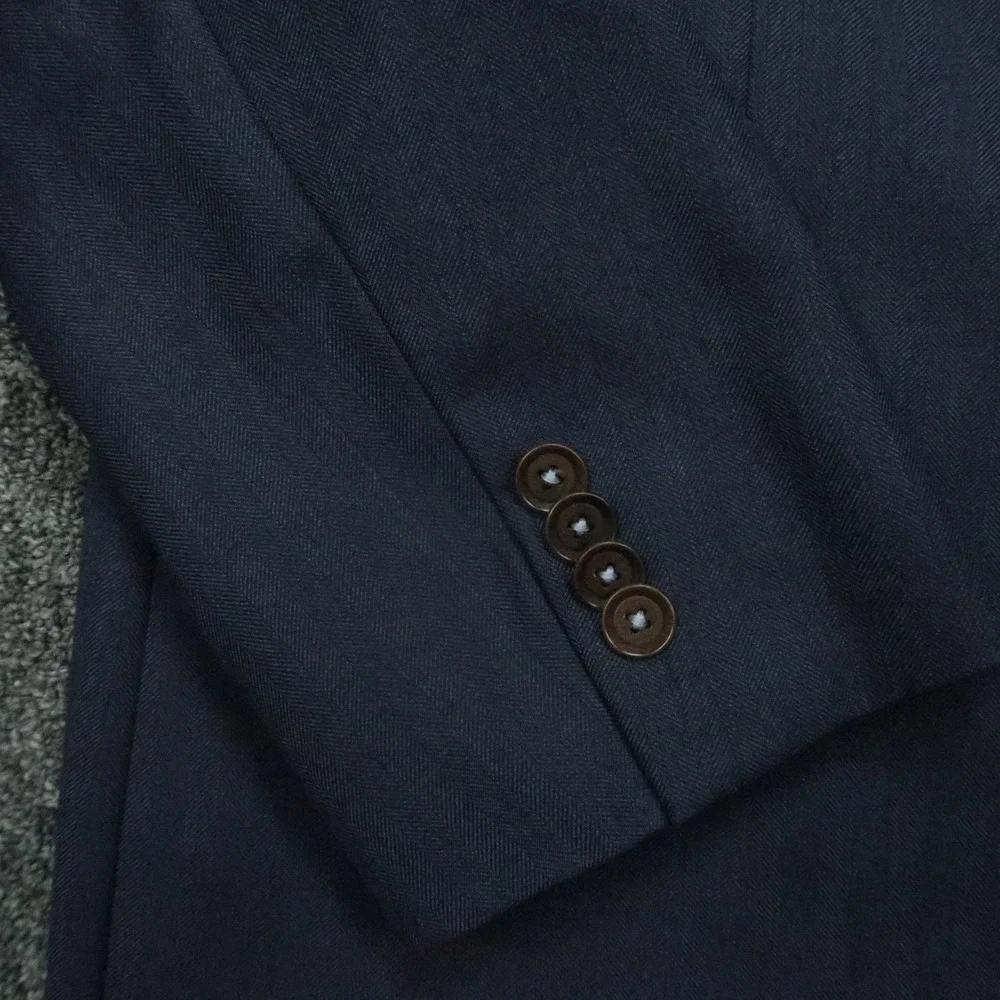 Hugo Boss Blazer Men 44R Blue Wool Lanificio Tesse Biella Suit Jacket‎ Coat